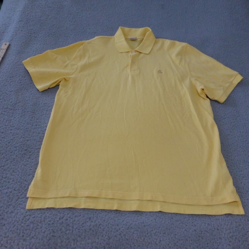 Brooks Brothers Shirt Mens XL Yellow Sheep Polo Cotton Short Sleeve